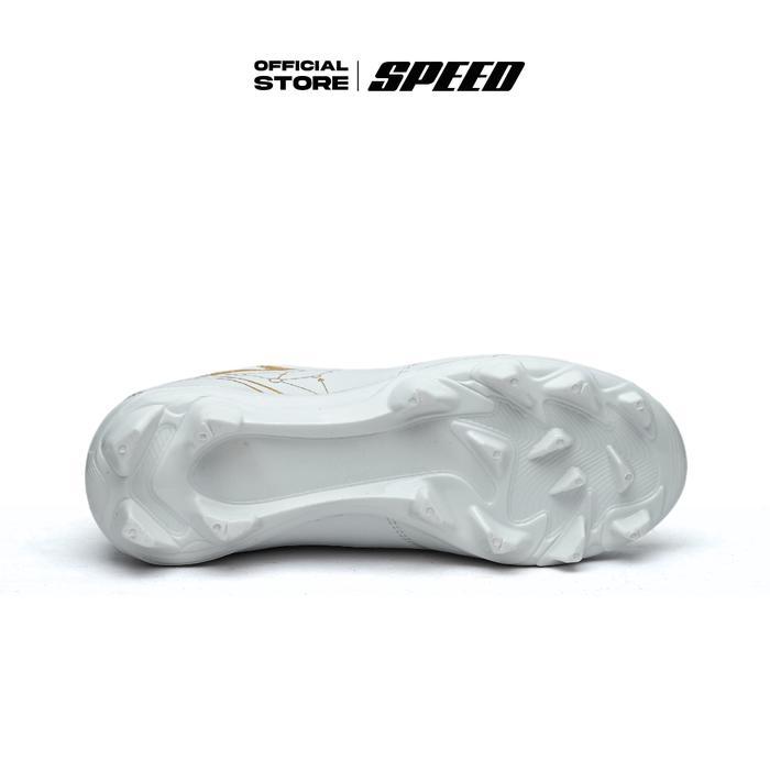 Speed - Sepatu Bola Anak - Soccer Jay - Putih Gold - sepatu soccer unisex - uk 33-36