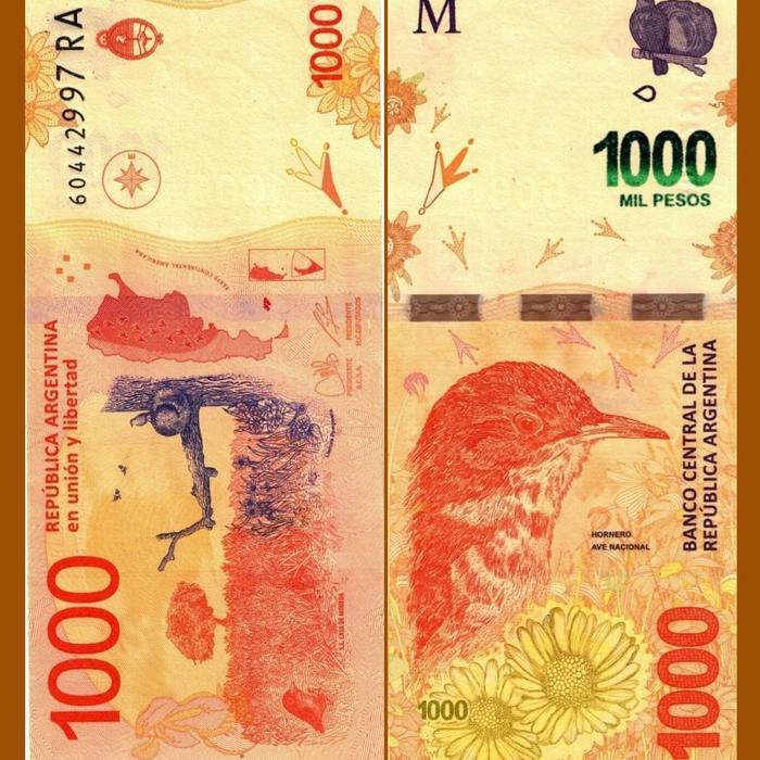 Argentina 1000 Pesos 2019 New Design