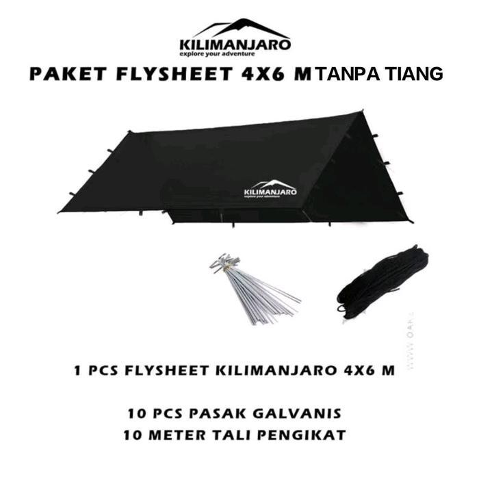 Paket Flysheet 4x6 M Tanpa Tiang Flysheet Kilimanjaro - Plus Pasak Tali