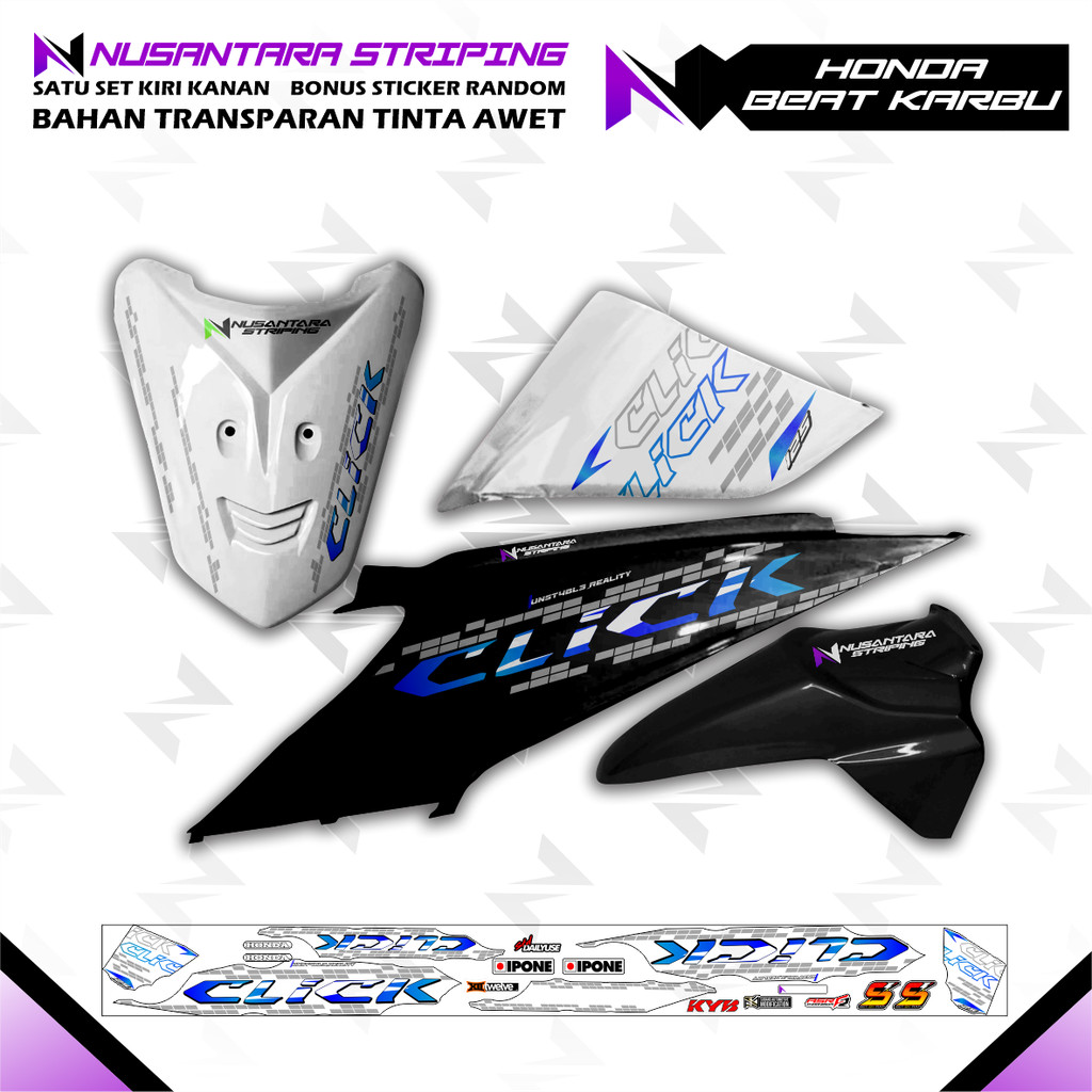 STRIPING TRANSPARAN HONDA BEAT KARBU NVX