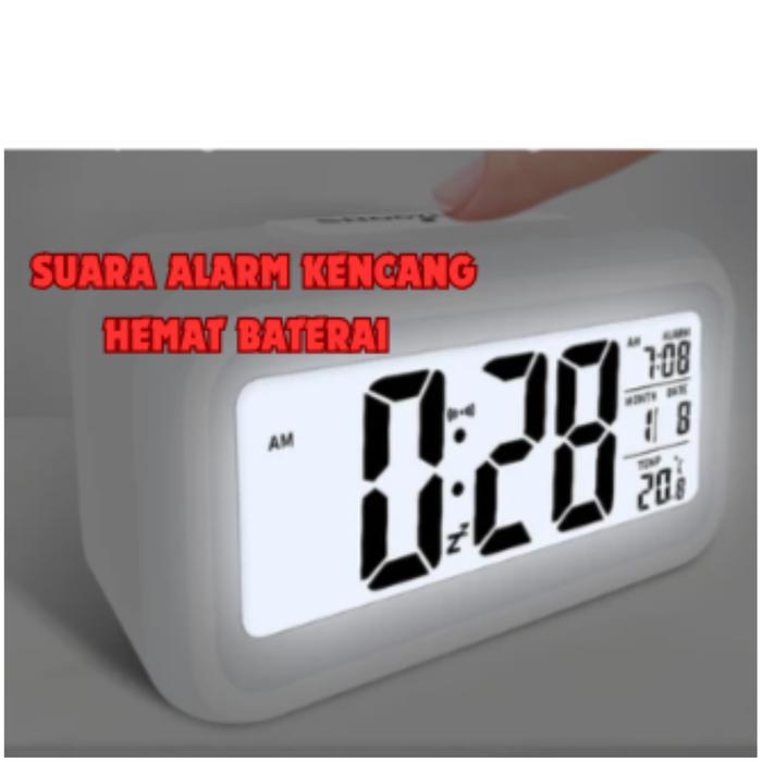 Jam Weker Digital Alarm Bunyi Keras Jam Meja Digital Besar Baterai Aesthetic Untuk Meja Kerja Dan