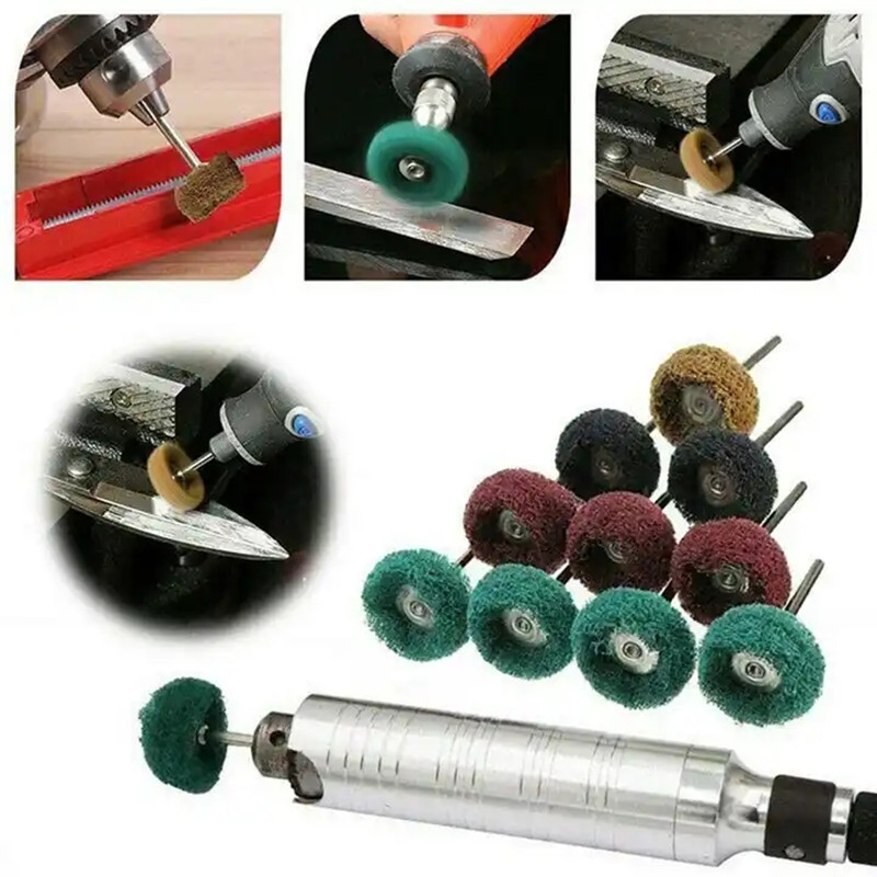 Nylon fiber grinding sanding Head Buffing Polishing set Mini Brush Scouring Pad Abrasive Wheel with