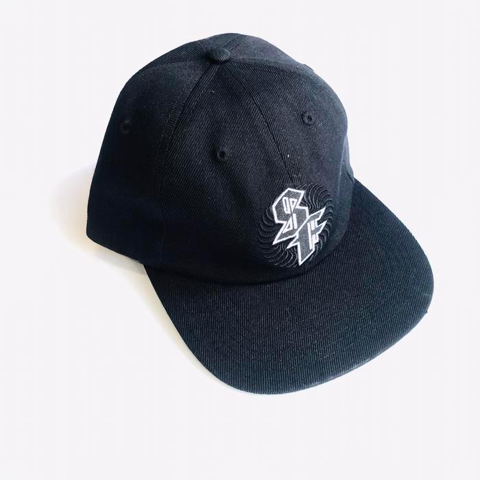 Spitfire spitball Swirl Topi 5 Panel Snapback Hitam dengan Logo Bordir untuk Aktivitas Luar Ruang St