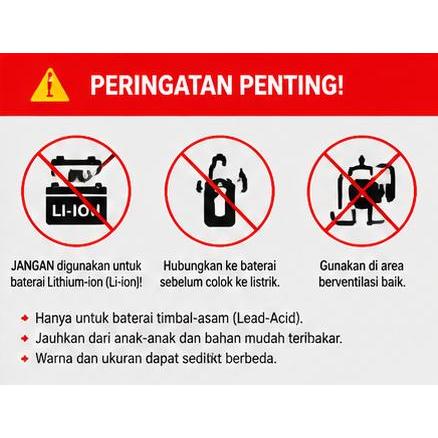 Premium Charger Aki Mobil 12V/24V Layar Besar Charger Aki Motor Pintar 10/5A Original