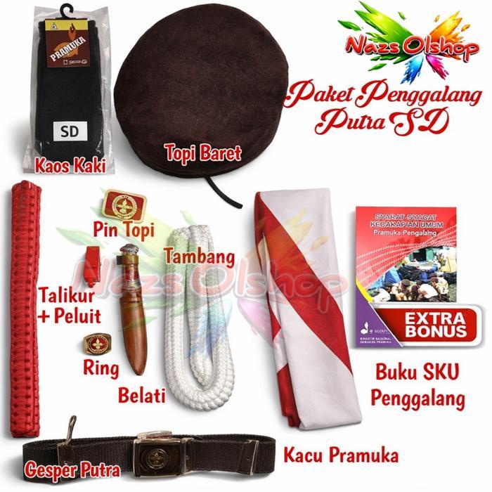 Atribut Perlengkapan Pramuka Paket Atribut Perlengkapan Pramuka Penggalang Putra SD Kelas 4-6 Pramuk
