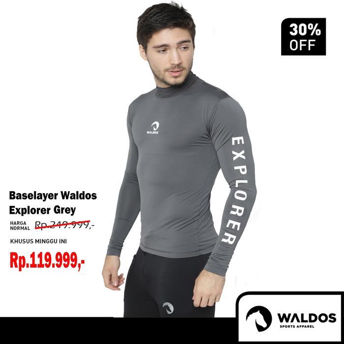 Baselayer Manset Lycra Leher Tinggi Abu-abu S
