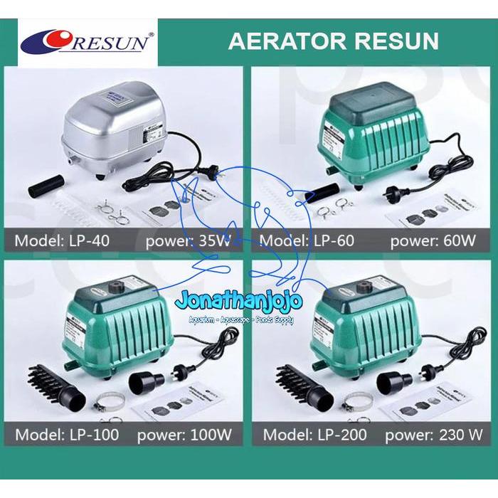 RESUN Aerator LP40 LP60 LP100 LP200 Airator LP 60 LP 100 LP 40 LP 200 Gelembung oksigen kolam LP-100