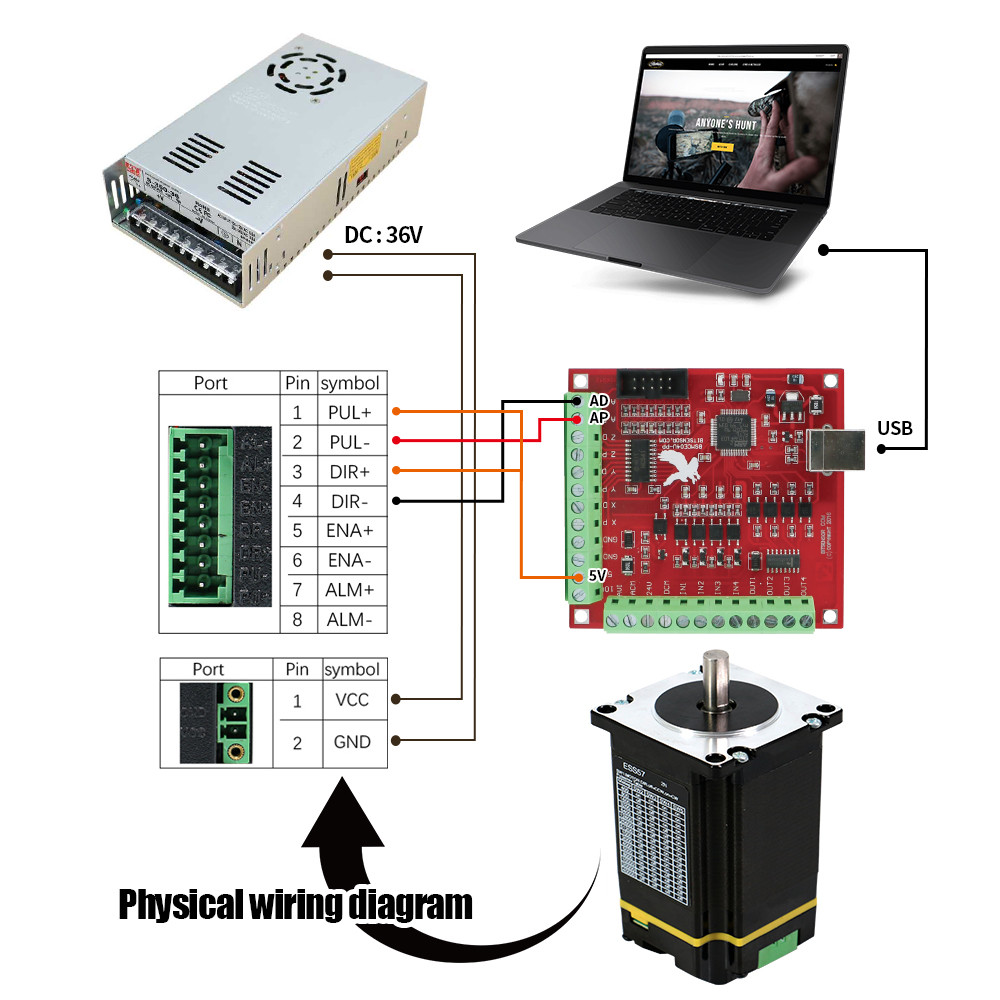 Nema 23 Integrated Motor Kit 4 Axis DC Engines ESS57 2Nm 4.2A Nema23 Close Loop Stepping Motor +