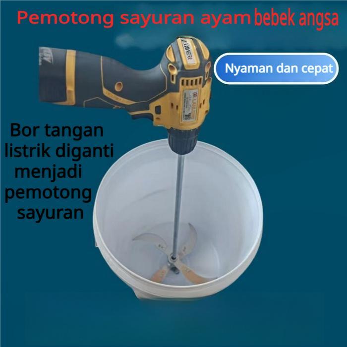 Mesin Cacah Rumput Sayuran Multifungsi: Untuk Dinamo & Stick Bor (Bor Listrik Modifikasi), Pakan