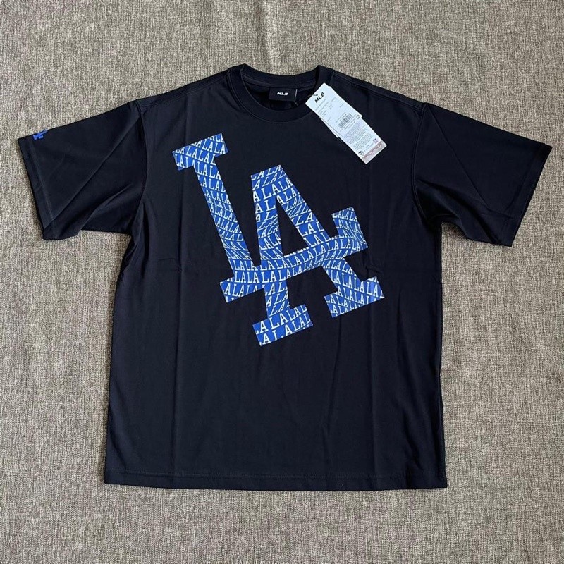 MLB Korea Big LA Monogram Tee Black Original