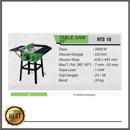 tekiro rts 10 table saw 10 inch