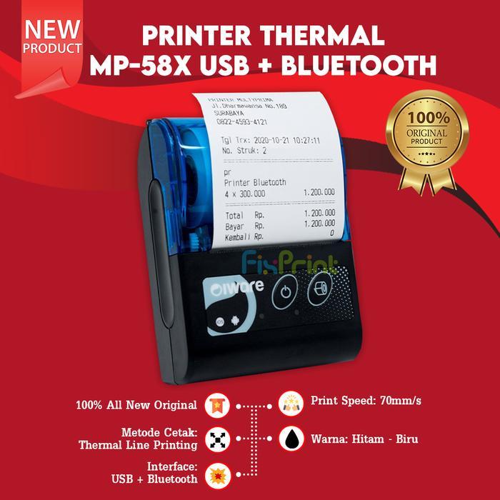 PRINTER THERMAL MOBILE MP-58X RPP02N NEW, PRINTER KASIR PORTABLE