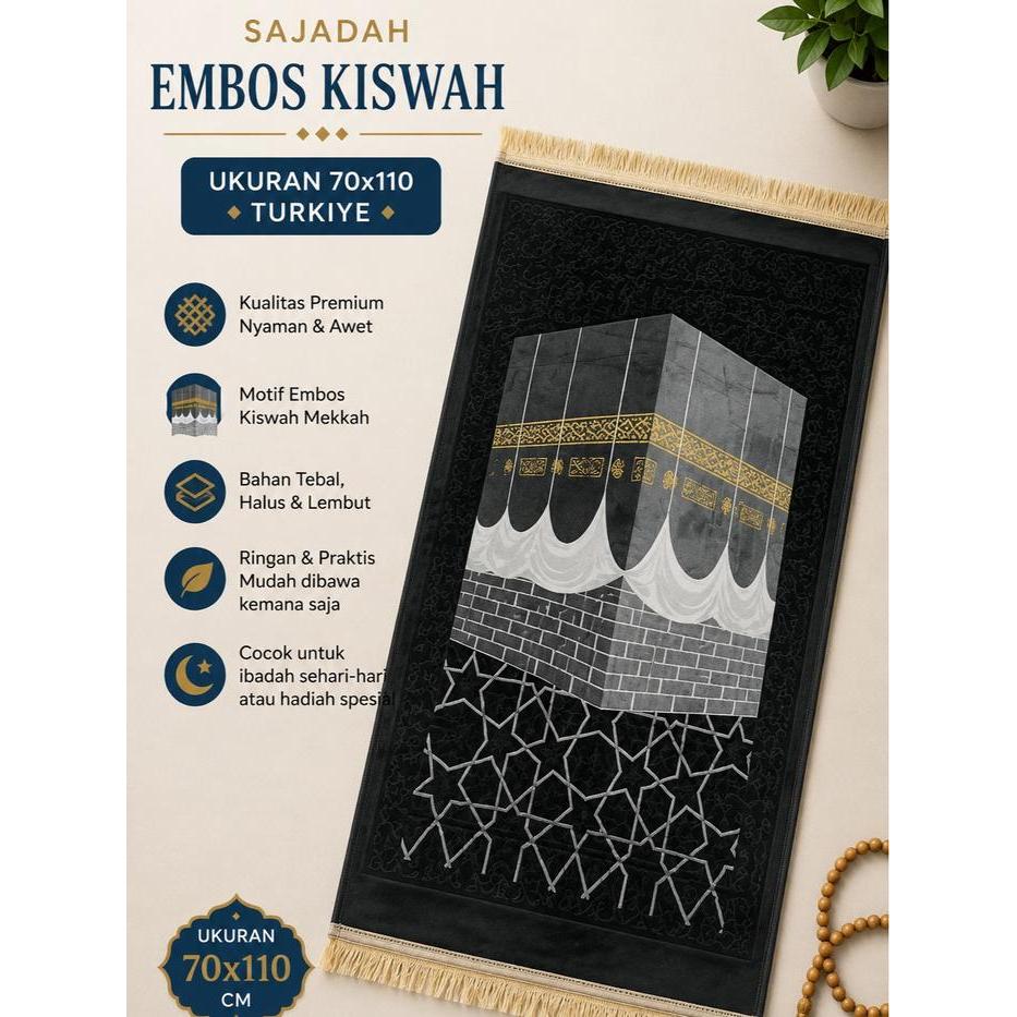 Terlaris Sajadah Embos Kiswah/ Sajadah Empuk/ Sajadah Kiswah/ Sajadah Tirkiye/Sajadah Embos Lembut