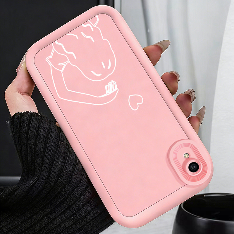 Casing Hp untuk VIVO Y91C Y90 Y1s Case Cocok untuk couple Memberi hati Kasing silikon Cesing  Softca
