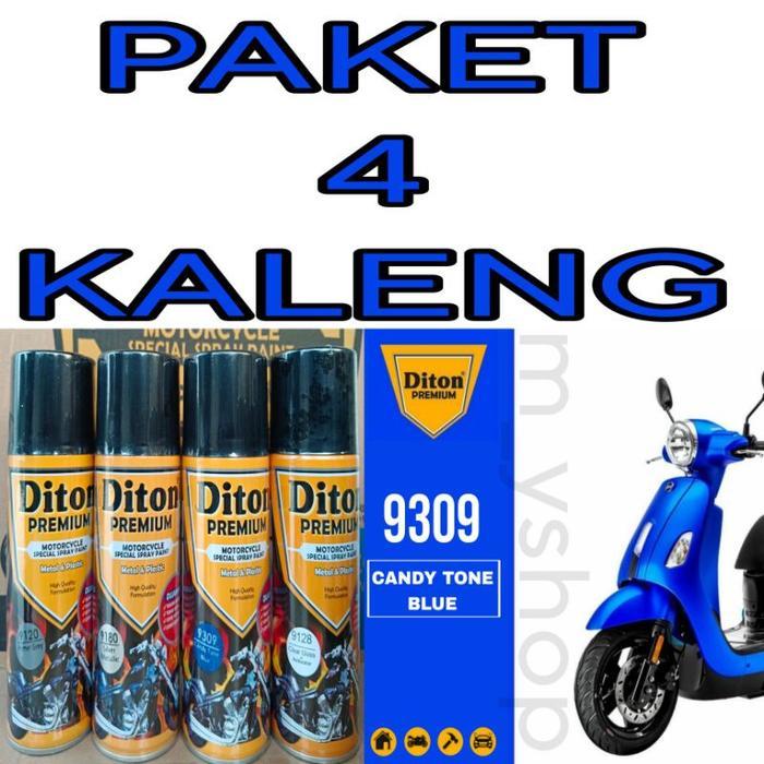 Paket 4 Kaleng Pilok Pilox Diton Premium Candytone Blue 9309 400Cc Candy Blue Candy Biru Bening Biru