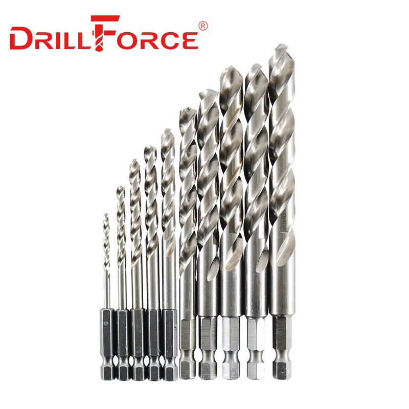 10PCS 1.5mm-13mm M35 HSSCO Cobalt Drill Bits HSS Twist Hex Quick Change Drill Bit For Stainless