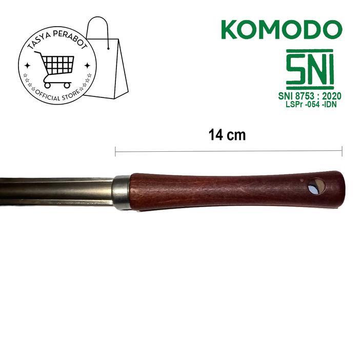 Premium Aff10-[Tp] Komodo - Spatula Stainless Gagang Kayu Sodet Kencana Original