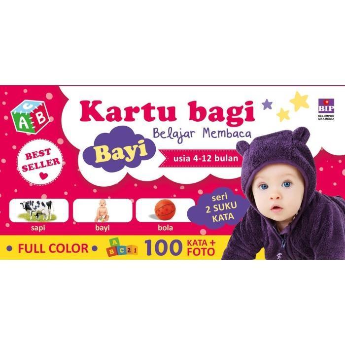 Kartu Belajar Membaca untuk Bayi Usia 4-12 Bulan, Alat Stimulasi Visual dan Bahasa Dini