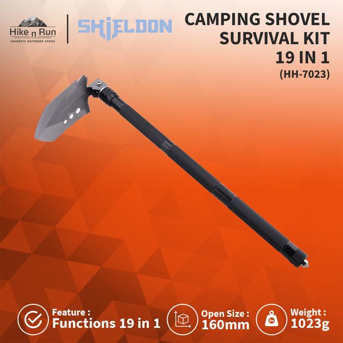 DISKON Sekop Serbaguna Shieldon HH-7023 Camping Shovel Survival Kit