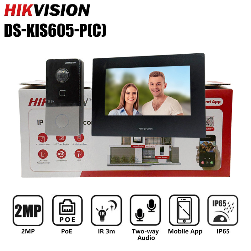 Hikvision 7-inch IP Video Intercom Kit 2MP Doorbell DS-KIS605-P(C) 2-way Audio Mobile App IC Card