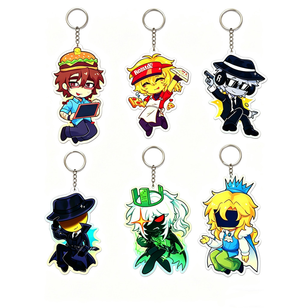 RBLX Forsaken Acrylic keychain lxlxlxlElliotiTrappedTwo Time007n7 Kawaii Cartoon game Character