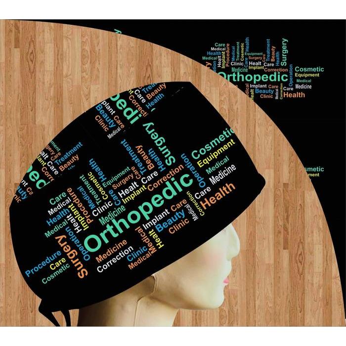 dokter/Scrub hat/Surgical cap/Headcap Topi Dokter Scrub Hat Surgical Cap Printing Orthopedi Motif 4 