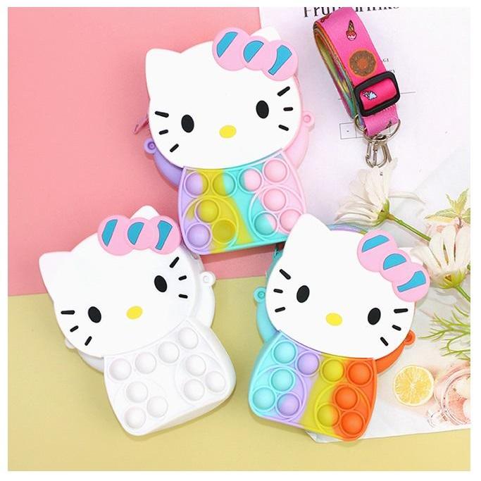 TERLENGKAP TAS Selempang POP IT anak Melody / Hello Kitty