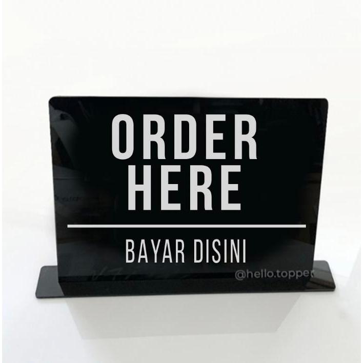Sign Standing Order Here Order Here Standing Signage Sign Meja