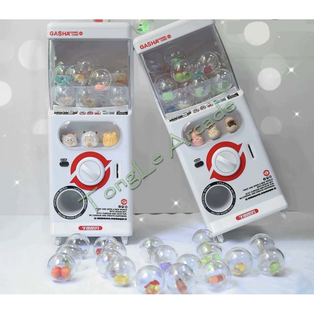 Mini Gachapon Machine, Arcade Gum Capsule Toy Candy Vending Machine Sliding Door Gachapon Machine