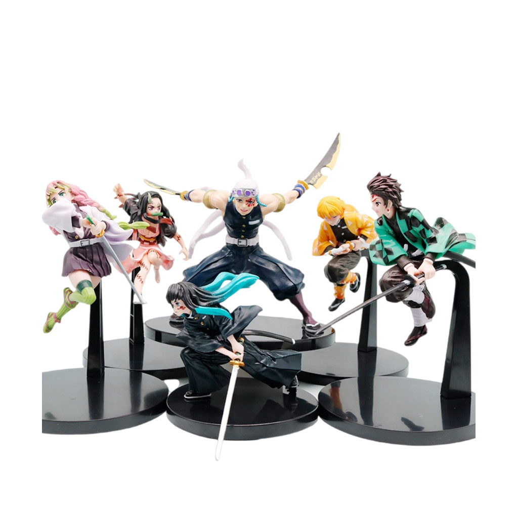 Anime Demon Slayer Kamado Tanjirou Zenitsu Figure Toys Kimetsu No Yaiba Nezuko Kamado Uzui Tengen