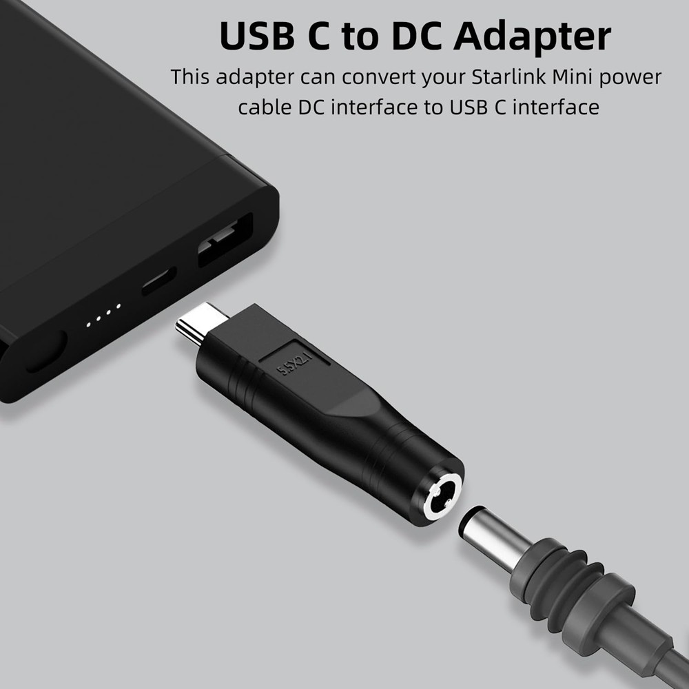100W DC Power Cable Adapter For Starlink Mini USB-C Connection Port DC Female to Type-C Male Jack