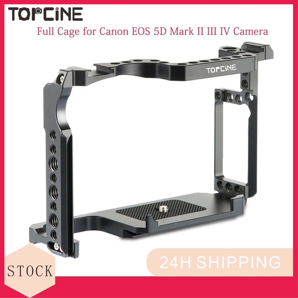 Topcine Camera Cage for Canon EOS 5D Mark II III IV 6D MarkII 7D MarkI Camera Rig with Dual Cold