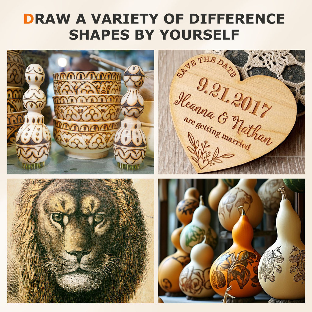 Pyrography Machine 60W Wood Burning Pyrography Pen Kit Electric Woodburning Tool with 30 Pyrography