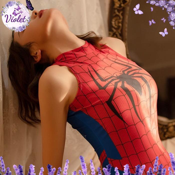 NEW Violet Lingerie Cosplay Spiderman Costume Superhero Erotis 1280