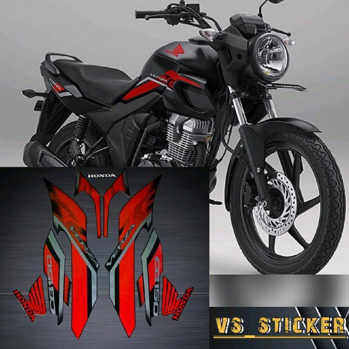 STRIPING LIST STANDART MOTOR HONDA CB150 VERZA CB VERZA 150 2021 2022 HITAM MERAH Motorcycle