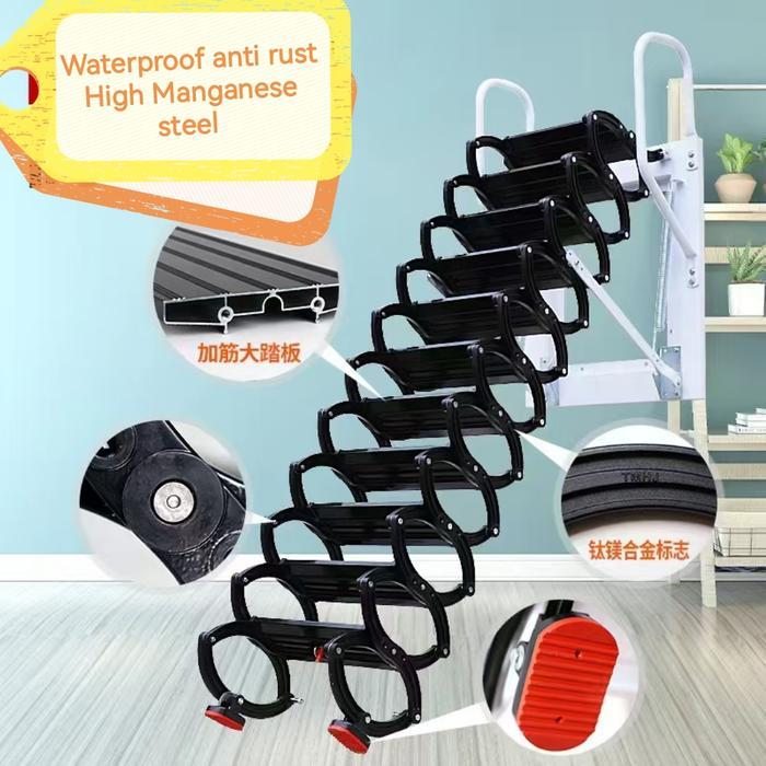 Tangga loteng - Tangga dinding - Tangga lipat teleskopik - wall mounted telescopic stairs - Wall 3.2