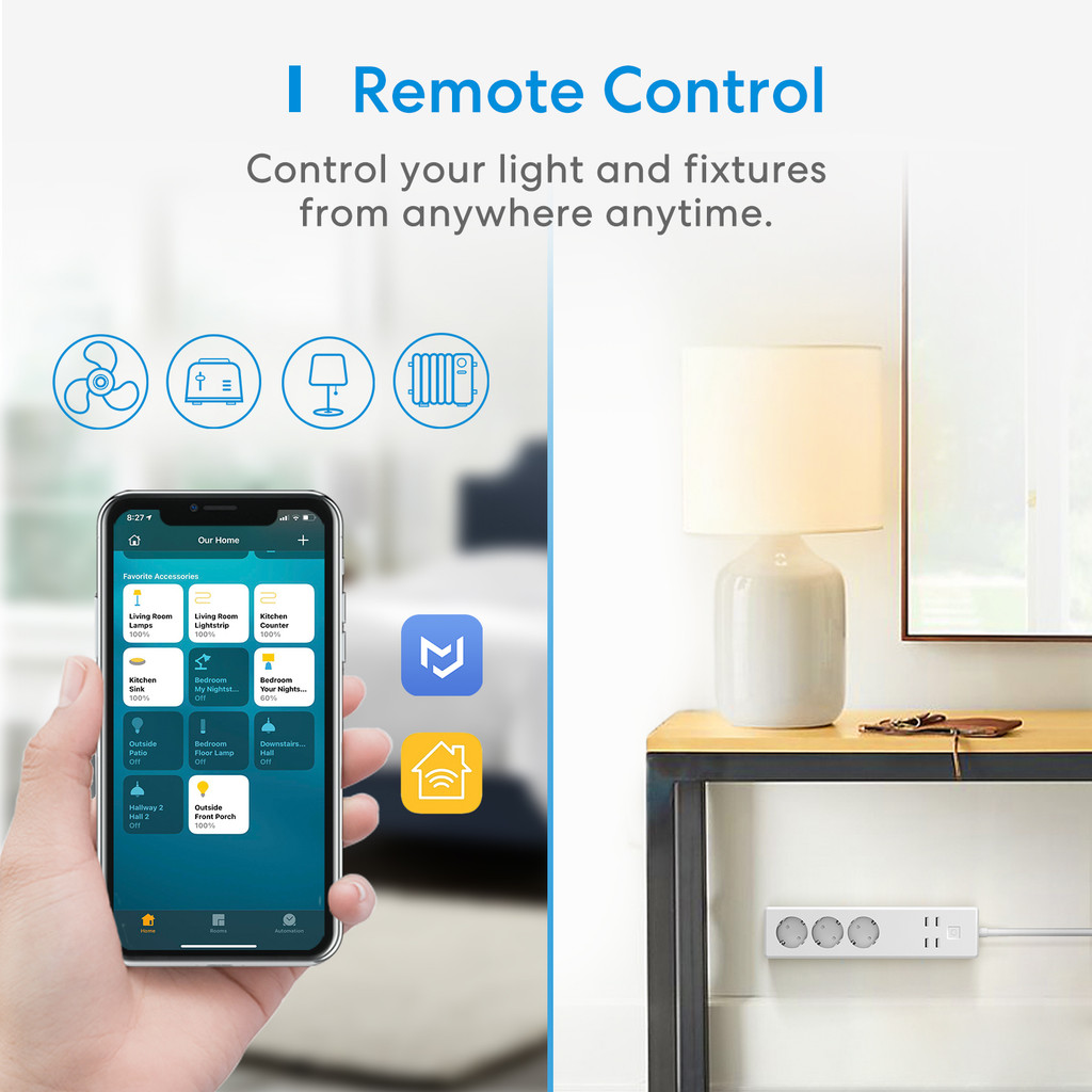 Meross Smart Power Strip Wifi Surge Protector Eu Plug Power Socket