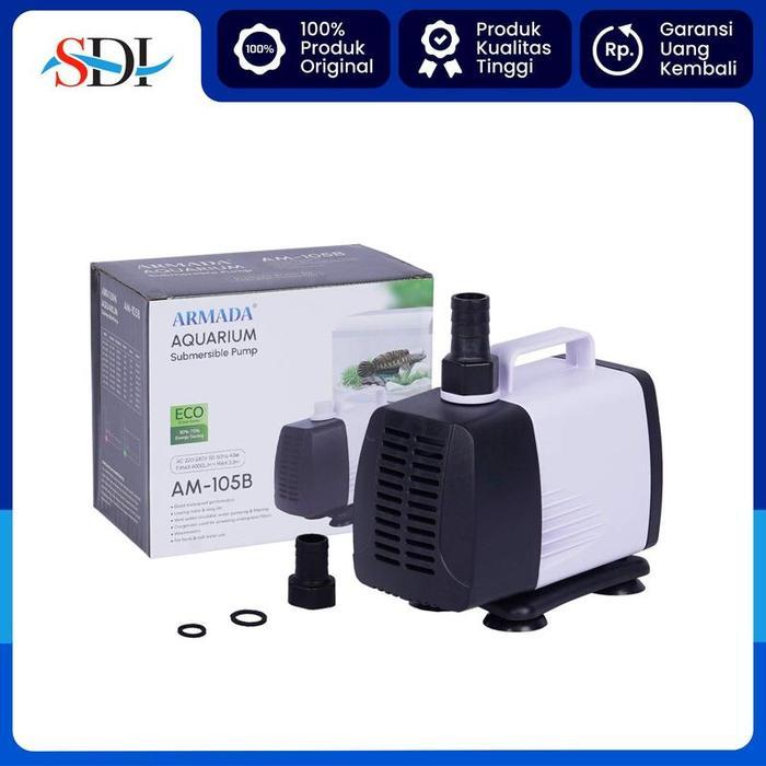 Pompa Air Celup Aquarium Sirkulasi Filter Kolam Daya 43 Watt Tinggi 3,2 Meter Debit 4000 L/Jam