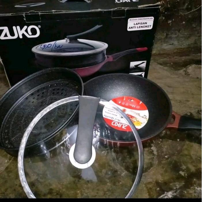 TERBAIK Wajan Wok Pan Steamer Zuko - Alat Masak Serbaguna untuk Dapur Anda - Kitchenware