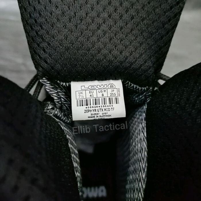 Sepatu BOOTS LOWA ZHEPYR GTX MID TF Black / Sepatu PDL LOWA Hitam