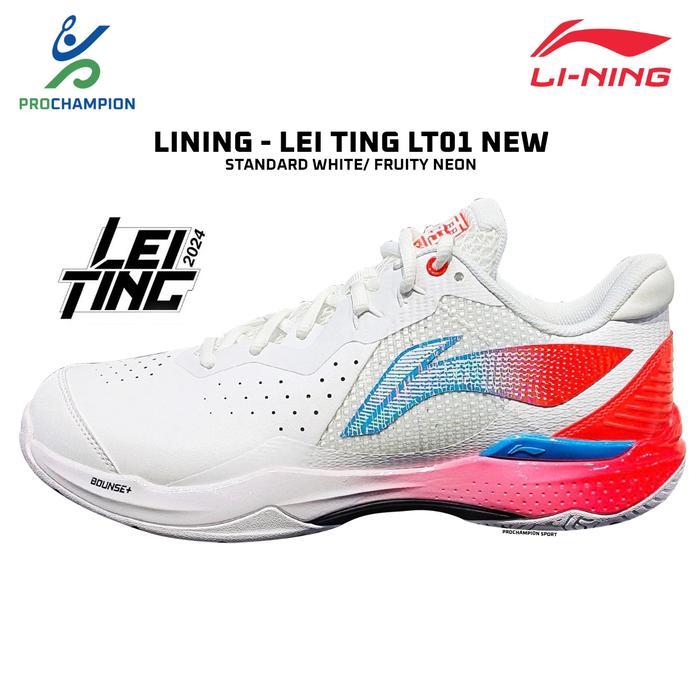 Terbaru Badminton Lining Sepatu Badminton Ringan dengan Busa LIGHT FOAM Sol Karet EVA TPU Putih Frui