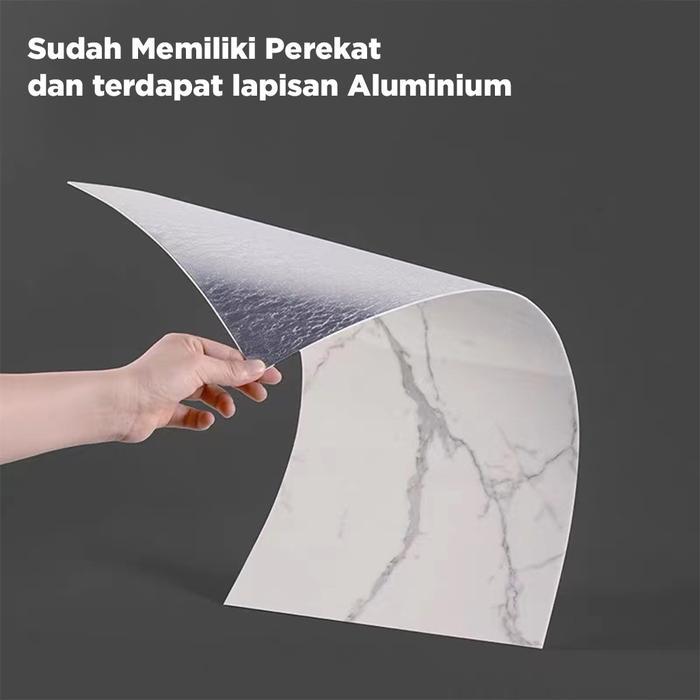 Paus Biru - Stiker Dinding 30x60cm Vinyl Marble Marbel Granit Lemari Cabinet