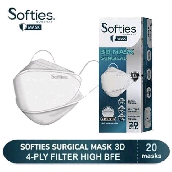Masker Softies 3D Surgical Mask / Masker Kf94 Softies / Masker Softies 4 ply