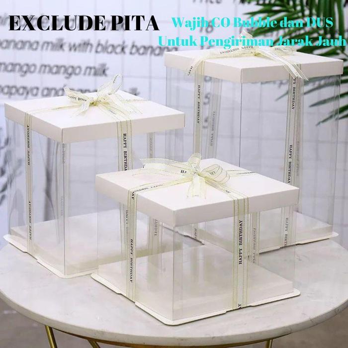 CAKE BOX MIKA TRANSPARAN KOTAK KUE MIKA GIFT BOX KEKINIAN ALL SIZE
