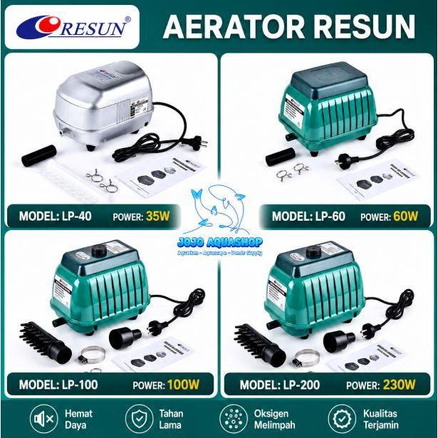 Resun Aerator Lp40 Lp60 Lp100 Lp200 Airator Lp 60 Lp 100 Lp 40 Lp 200 Gelembung Oksigen Kolam Lp-100