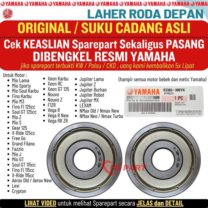 Laher Bearing Roda Depan 6300 Mio J GT Soul GT Fino Xride 115cc Original Yamaha 100% ORIGINAL