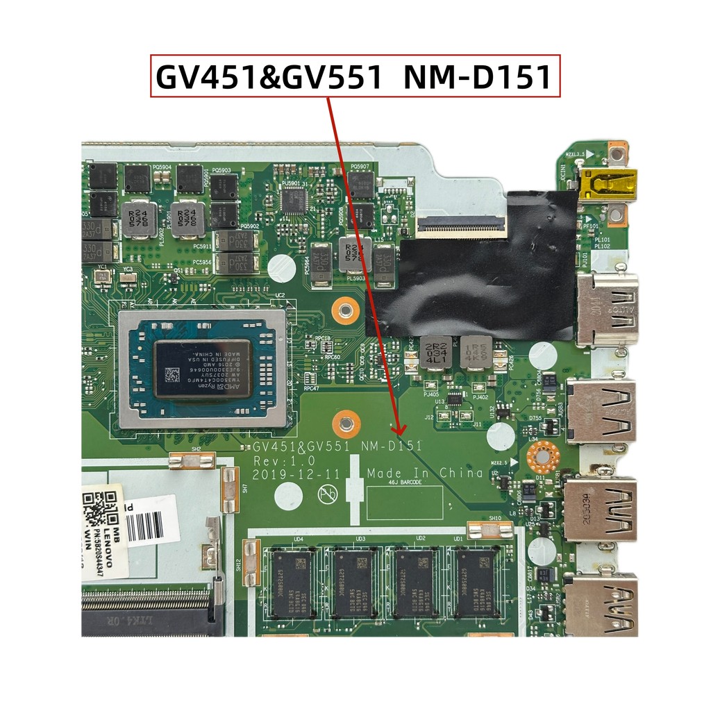 For Lenovo IdeaPad V14-ADA V15-ADA Laptop Motherboard NM-D151 With R3-3250 R5-3500 R7-3700 CPU