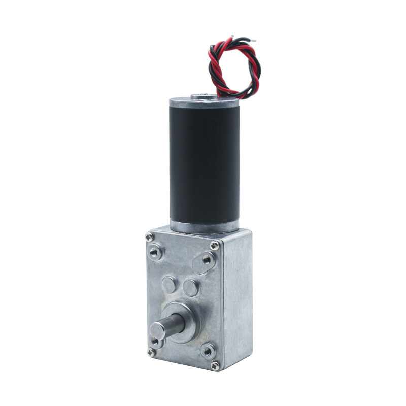 DC12V 24V Powerful Torque Gearmotor Metal Turbo Worm Gearbox Type-D Shaft Reversed Low Speed 70kg.cm