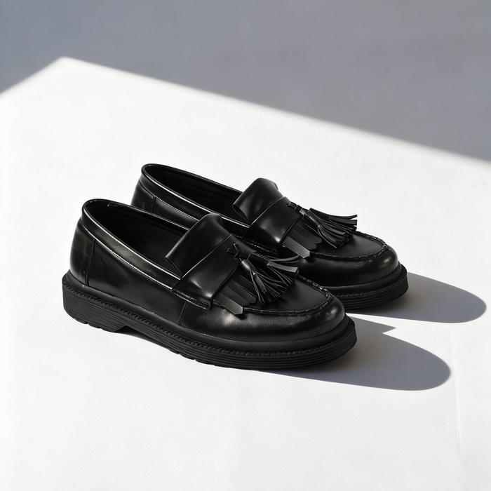 Promo Sama Brand Sepatu Pria Loafers Sb Aletta Black Karet Shoes Sneakers Kerja Formal Hitam Kulit