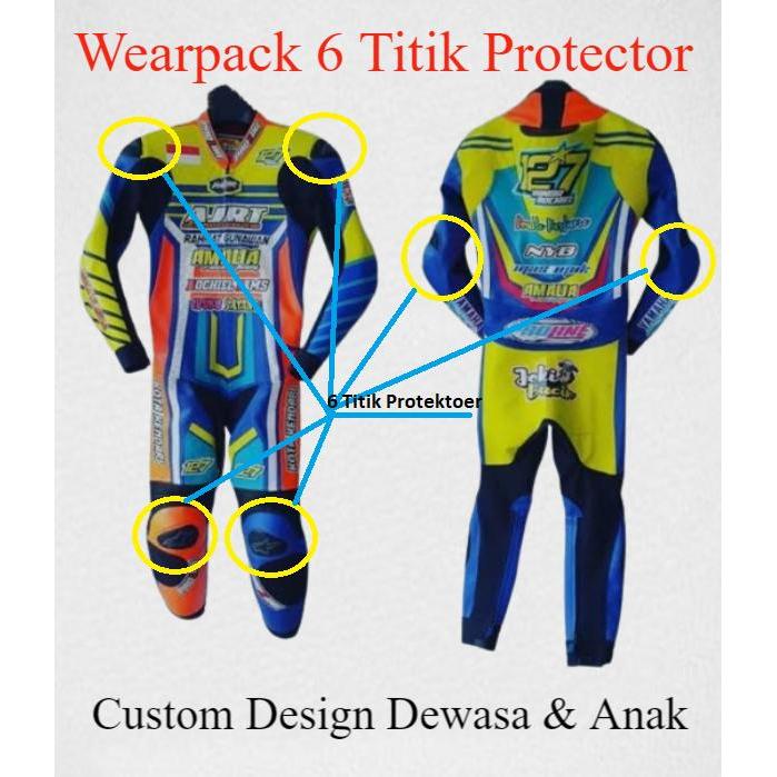 WEARPACK ROADRACE (HANYA WEARPACK) FREE DESIGN BAJU BALAP - 6 TITIK PROTEK, CHATING